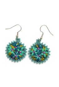 Embroidered Flower Earrings